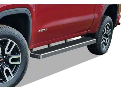 5-Inch iStep Running Boards; Hairline Silver (19-24 Sierra 1500 Crew Cab)