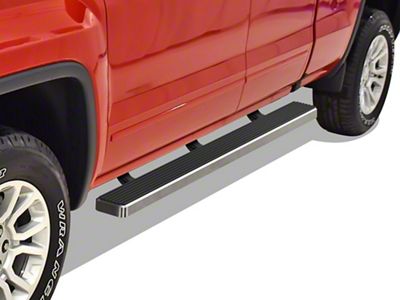5-Inch iStep Running Boards; Hairline Silver (07-18 Sierra 1500 Extended/Double Cab)