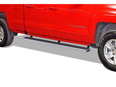 5-Inch iStep Running Boards; Hairline Silver (19-25 Sierra 1500 Double Cab)