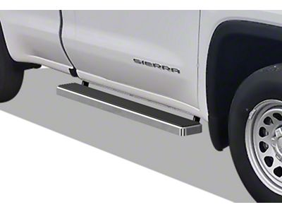 5-Inch iStep Running Boards; Hairline Silver (19-25 Sierra 1500 Regular Cab)