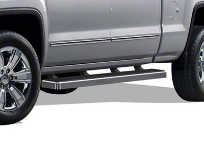 5-Inch iStep Running Boards; Hairline Silver (07-18 Sierra 1500 Crew Cab)