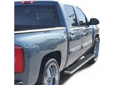 5-Inch iStep Running Boards; Hairline Silver (04-13 Sierra 1500 Crew Cab)