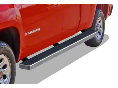 5-Inch iStep Wheel-to-Wheel Running Boards; Hairline Silver (99-06 Sierra 1500 Extended Cab w/ 6.50-Foot Standard Box)
