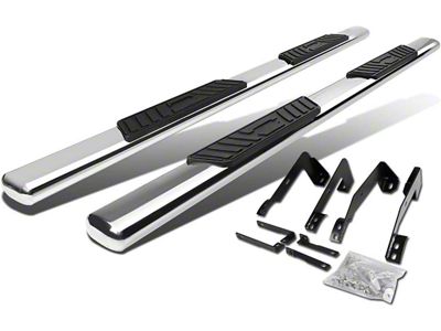 5-Inch Nerf Side Step Bars; Stainless Steel (04-18 Sierra 1500 Crew Cab)