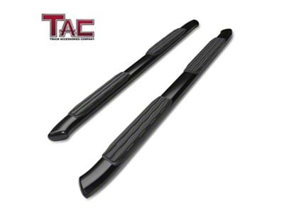 5-Inch Oval Side Step Bars; Gloss Black (19-26 Sierra 1500 Crew Cab)