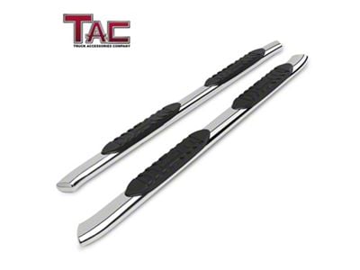 5-Inch Oval Side Step Bars; Stainless Steel (19-26 Sierra 1500 Crew Cab)