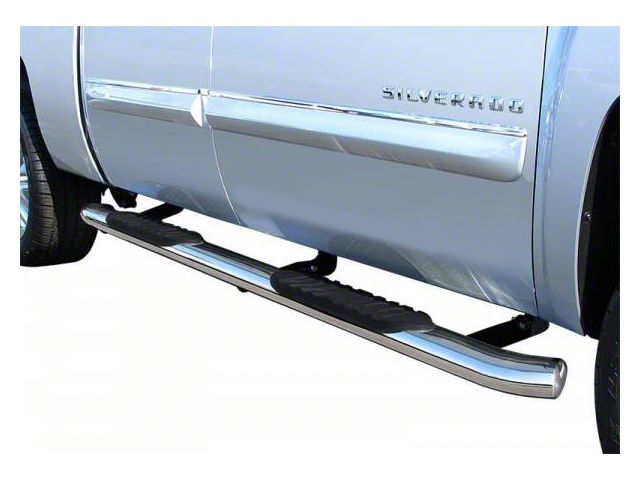 5-Inch Premium Oval Side Step Bars; Body Mount; Stainless Steel (04-14 Sierra 1500 Crew Cab)