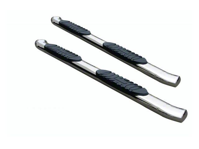 5-Inch Premium Oval Side Step Bars; Stainless Steel (07-18 Sierra 1500 Regular Cab)