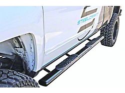 5-Inch Straight Oval Side Step Bars; Semi-Gloss Black (19-26 Sierra 1500 Double Cab)