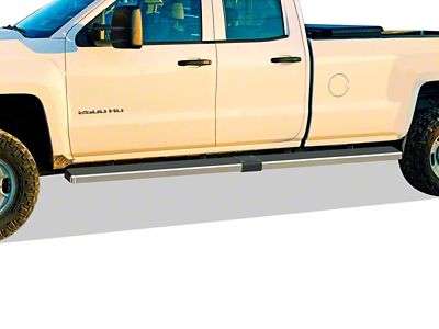 6-Inch iStep Wheel-to-Wheel Running Boards; Hairline Silver (07-18 Sierra 1500 Extended/Double Cab w/ 8-Foot Long Box)