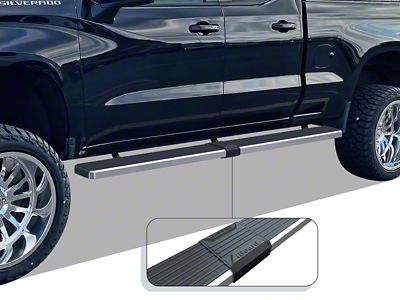 6-Inch iStep Wheel-to-Wheel Running Boards; Hairline Silver (19-26 Sierra 1500 Double Cab)