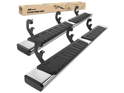 6-Inch Nerf Side Step Bars; Stainless Steel (19-25 Sierra 1500 Double Cab)