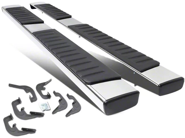 6-Inch Running Boards; Stainless Steel (07-18 Sierra 1500 Extended/Double Cab)