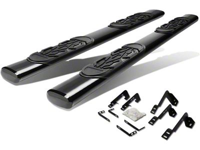 6-Inch Straight Nerf Side Step Bars; Black (99-13 Sierra 1500 Extended Cab)