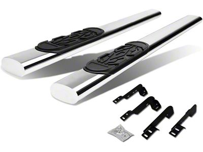 6-Inch Straight Nerf Side Step Bars; Stainless Steel (99-13 Sierra 1500 Regular Cab)