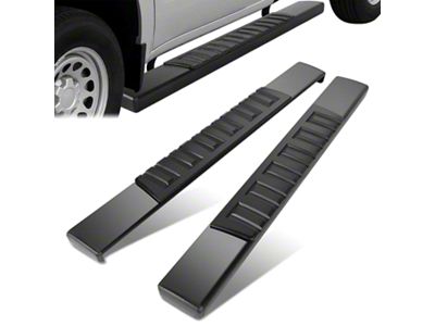 6-Inch Wide Flat Running Boards; Black (19-25 Sierra 1500 Regular Cab)