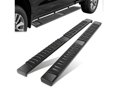 6-Inch Wide Flat Running Boards; Black (19-25 Sierra 1500 Double Cab)