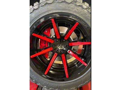 APB 6-Piston Front Big Brake Kit with 16-Inch Slotted Rotors; Red Calipers (19-25 Sierra 1500)