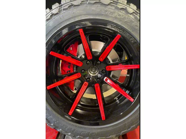 6-Piston Front Big Brake Kit with 16-Inch Slotted Rotors; Red Calipers (19-24 Sierra 1500)