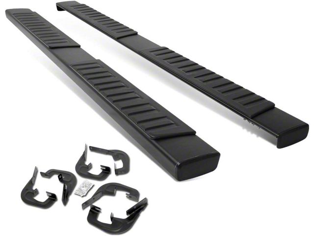 6.25-Inch Running Boards; Black (07-18 Sierra 1500 Extended/Double Cab)