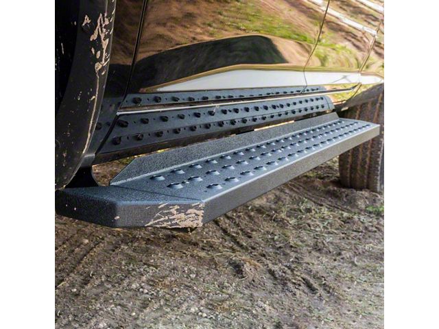 6.50-Inch RidgeStep Running Boards; Textured Black (19-24 Sierra 1500 Crew Cab)