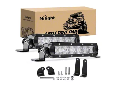 7-Inch Super Slim Single Row LED Light Bars; Flood Beam (Universal; Some Adaptation May Be Required)