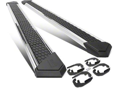 8-Inch Flat Step Bar Running Boards; Chrome (19-24 Sierra 1500 Crew Cab)