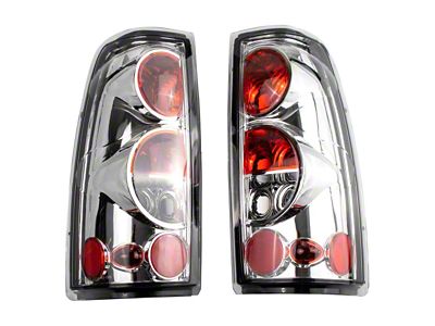 Altezza Performance Tail Lights; Chrome Housing; Clear Lens (99-03 Sierra 1500 Fleetside)