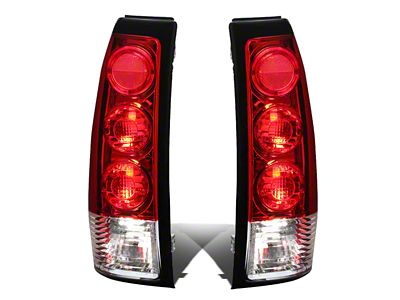 Altezza Style Tail Lights; Chrome Housing; Red Clear Lens (99-03 Sierra 1500 Fleetside)