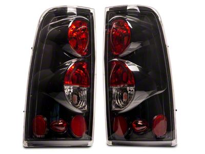 Altezza Tail Lights; Glossy Black Housing; Clear Lens (99-03 Sierra 1500 Fleetside)