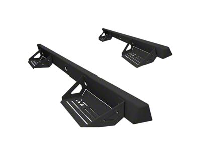 Alumilite Side Step Bars; Textured Matte Black (04-18 Sierra 1500 Crew Cab)