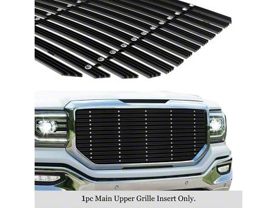 Aluminum Rivet Style Billet Upper Replacement Grille; Black (16-18 Sierra 1500)