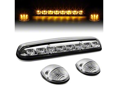 Amber LED Roof Cab Lights; Chrome (02-06 Sierra 1500)