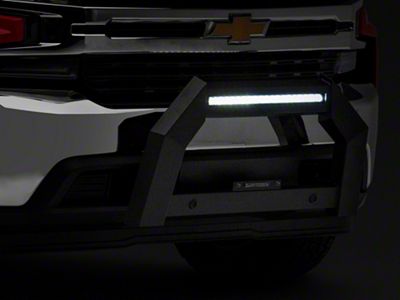 Armour Bull Bar with 20-Inch LED Light Bar; Black (19-24 Sierra 1500)