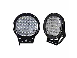 Atlas Roll Bar with 9-Inch Black Round LED Lights; Black (01-25 Sierra 1500)