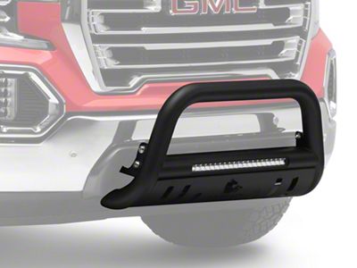 Beacon Bull Bar with Skid Plate; Black (19-25 Sierra 1500)