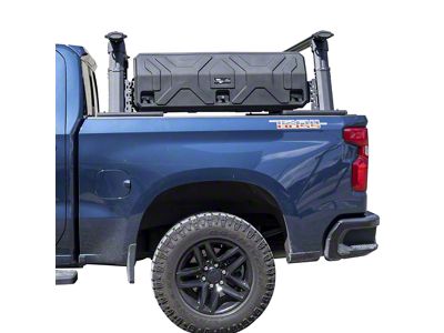 Bed Rack with Tool Box; Black (07-25 Sierra 1500)