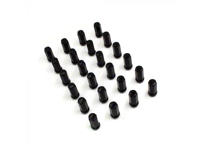 Black Bulge Acorn Lug Nut Kit; 14mm x 1.5; Set of 24 (99-24 Sierra 1500)