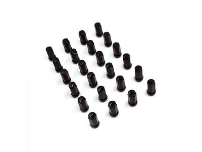 Black Bulge Acorn Lug Nut Kit; 14mm x 1.5; Set of 24 (99-24 Sierra 1500)