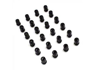 Black Bulge Acorn Lug Nut Kit; 14mm x 1.5; Set of 24 (99-24 Sierra 1500)