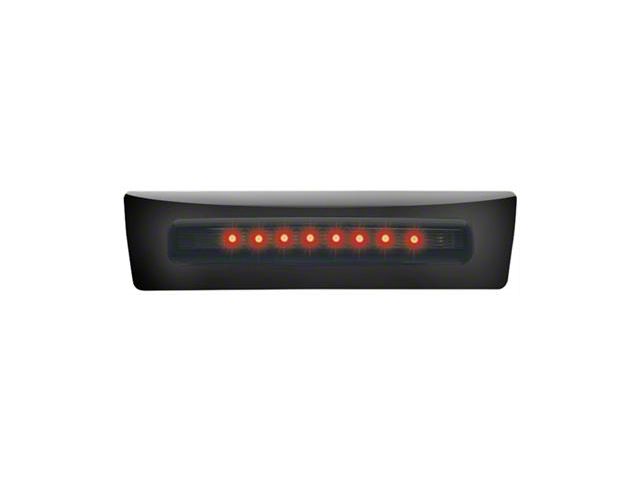 Black LED Locking Tailgate Handle; Red LED; Smoked (07-13 Sierra 1500)