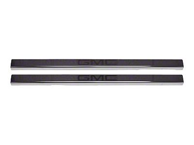 Putco Black Platinum Door Sills with GMC Etching (19-24 Sierra 1500 Regular Cab, Double Cab)