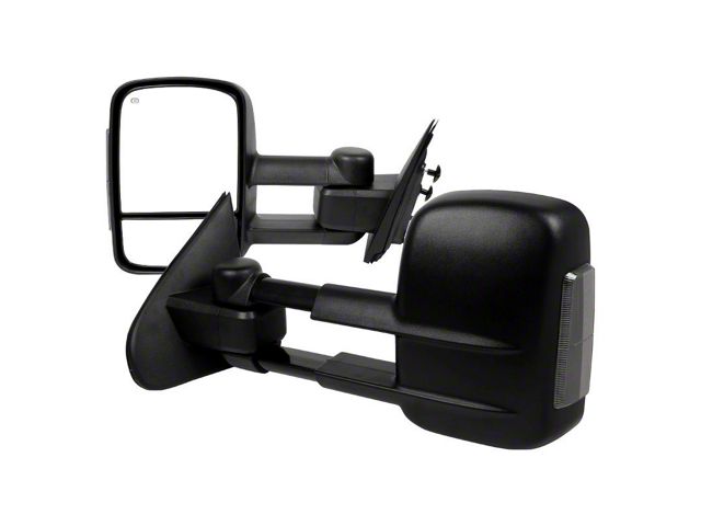 Powered Heated Towing Mirrors with Turn Signals; Black (14-18 Sierra 1500)