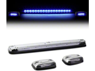 Blue LED Roof Cab Lights; Chrome (07-13 Sierra 1500)
