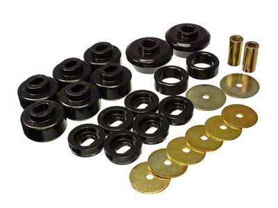 Body Cab Mount Set; Black (07-13 4WD Sierra 1500)