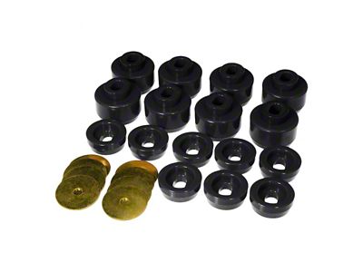 Body Mount and Radiator Support Bushing Kit; Oval; Black (99-13 Sierra 1500)