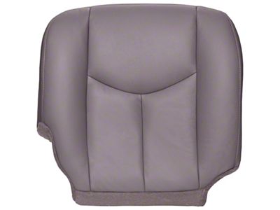 Replacement Bucket Seat Bottom Cover; Passenger Side; Medium Dark Pewter/Gray Leather (03-06 Sierra 1500)
