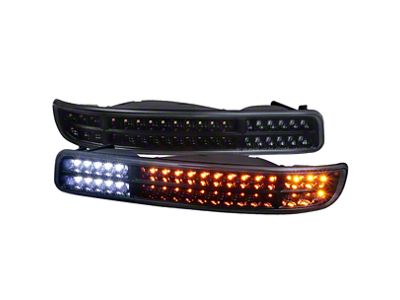 Bumper Lights; Gloss Black (99-06 Sierra 1500)