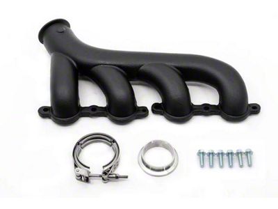 Cast Iron Exhaust Manifold with V-Band Clamp; Passenger Side; Ceramic Black (02-12 V8 Sierra 1500)