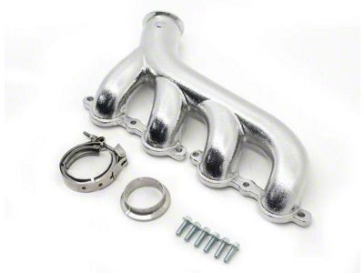 Cast Iron Exhaust Manifold with V-Band Clamp; Passenger Side; Ceramic Silver (02-12 V8 Sierra 1500)
